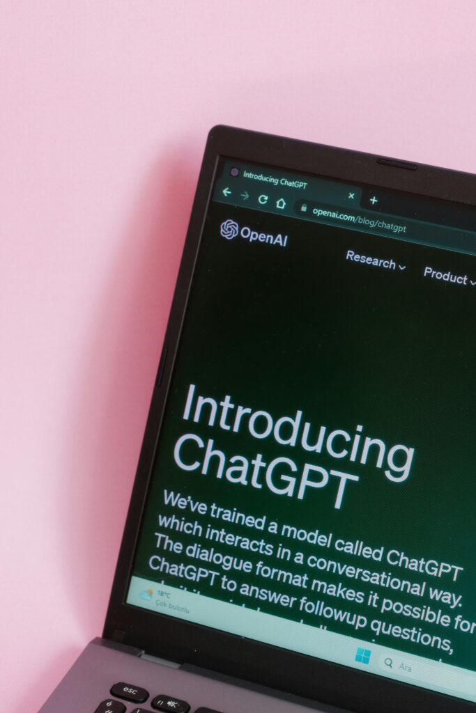 chatgpt keyword research displayed on laptop screen with AI analytics