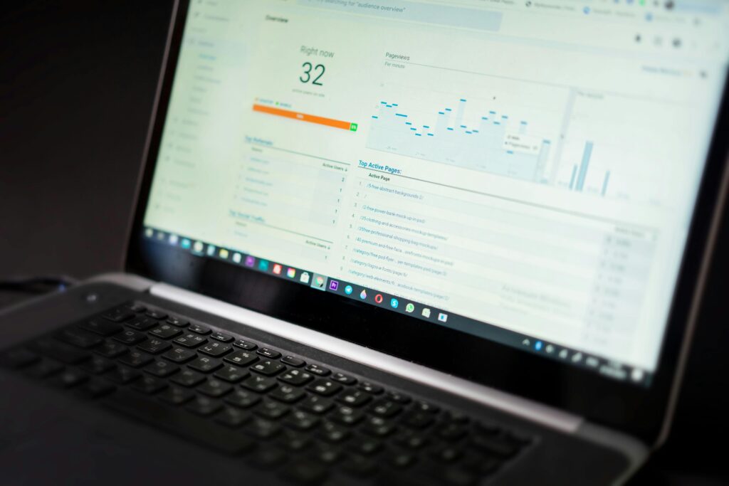 ChatGPT SEO hacks displayed on a laptop screen with SEO graphs